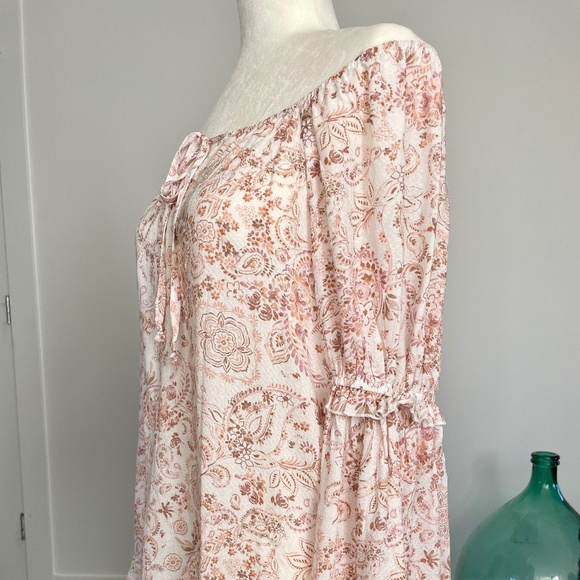 *SOLD* Floral boho peasant top - Size L - Picture 8 of 9